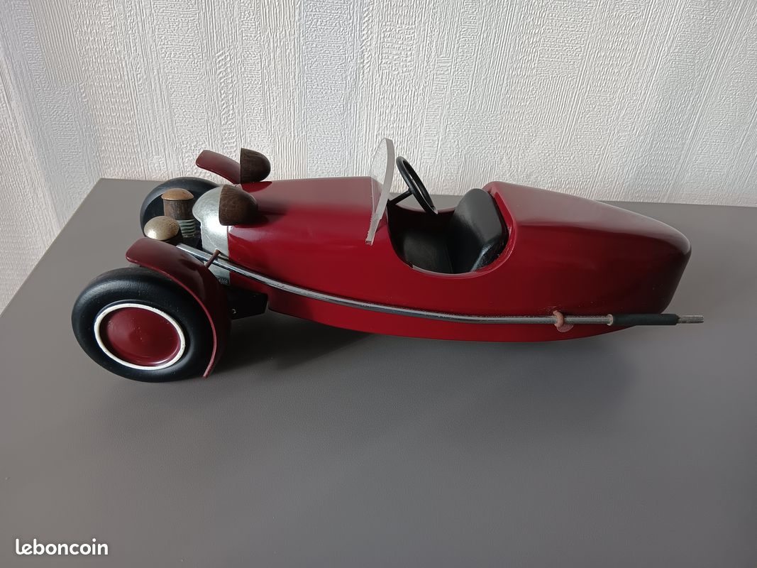 Jouet Voiture Limousine Vilac En Bois Laqué Noir - À Restaurer - Vintage France