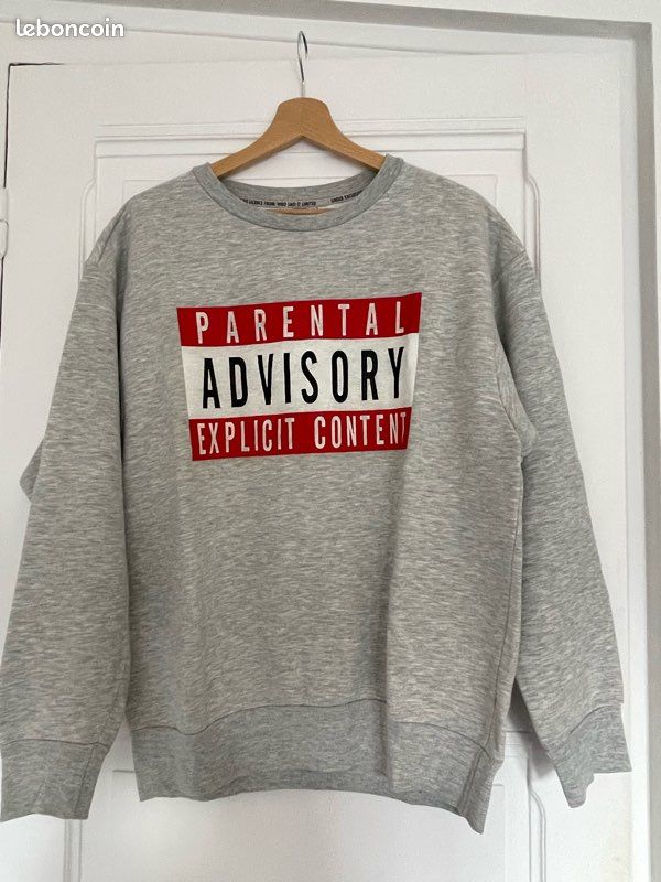 Mesh Parental Advisory Crewneck Maglia Parental Advisory Parental