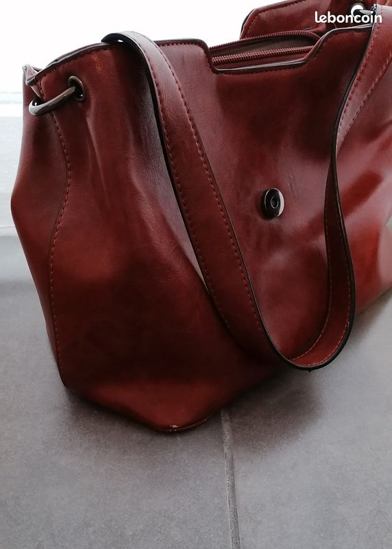 Sac à Main Cabas Inès DELAURE Orange - Porté Main Ou épaule, Simili Cuir, Dimensions 31x25x12cm, Neuf Avec étiquettes