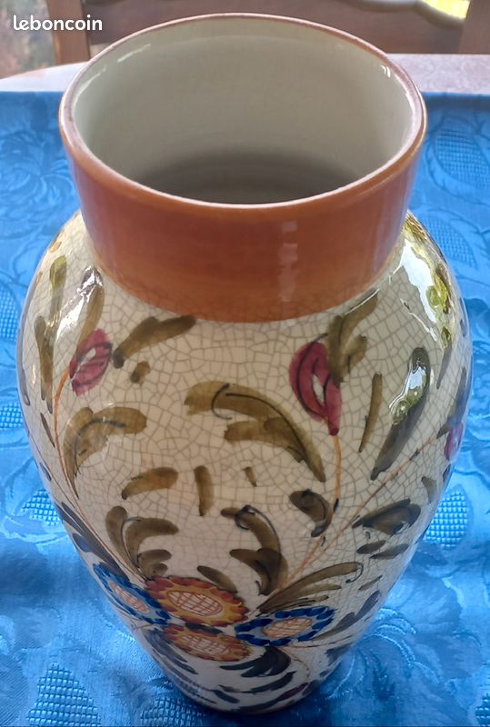 Vase Dipinto A Mano Italy céramique signé vintage - Décoration