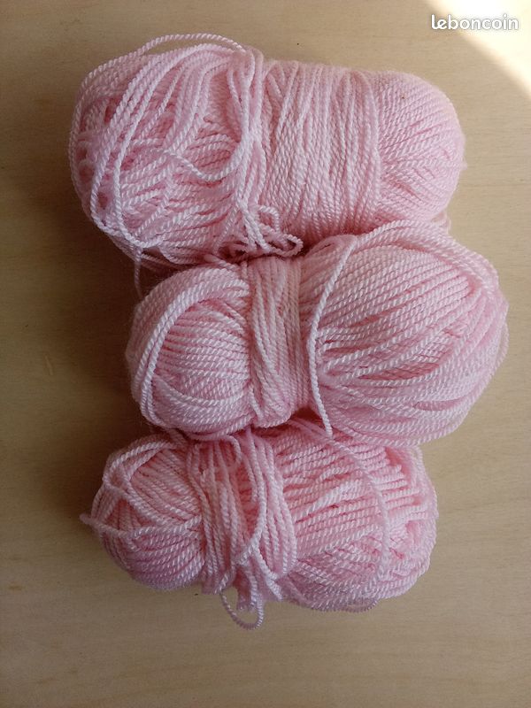 Lot De 7 Pelotes De Laine Fantaisie – Tons Roses Clairs Et Blancs, 560g, Pour Tricot Et Crochet