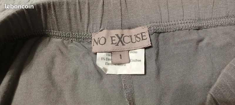 Legging 7/8 gris perle finitions bas dentelle " No Excuse " (image 8)