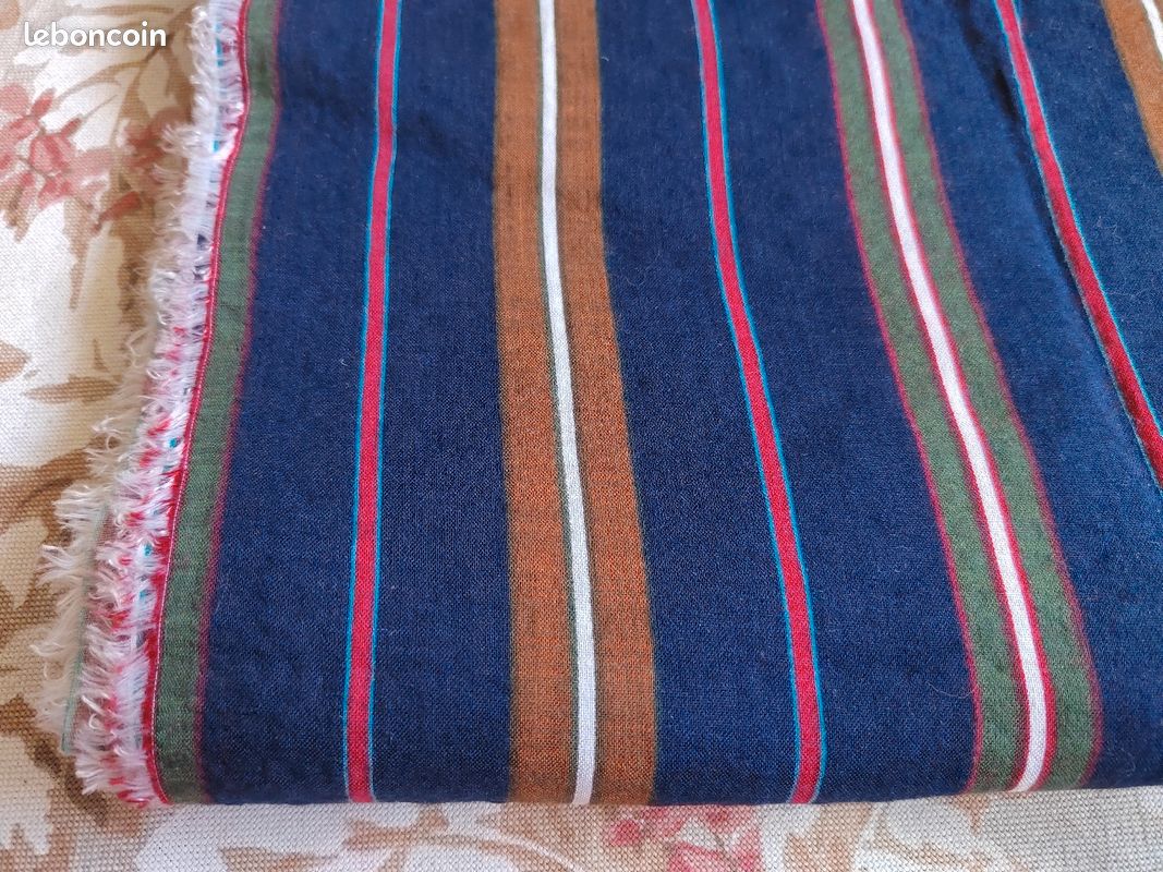 Coupon tissu coton viscose rayé (image 2)