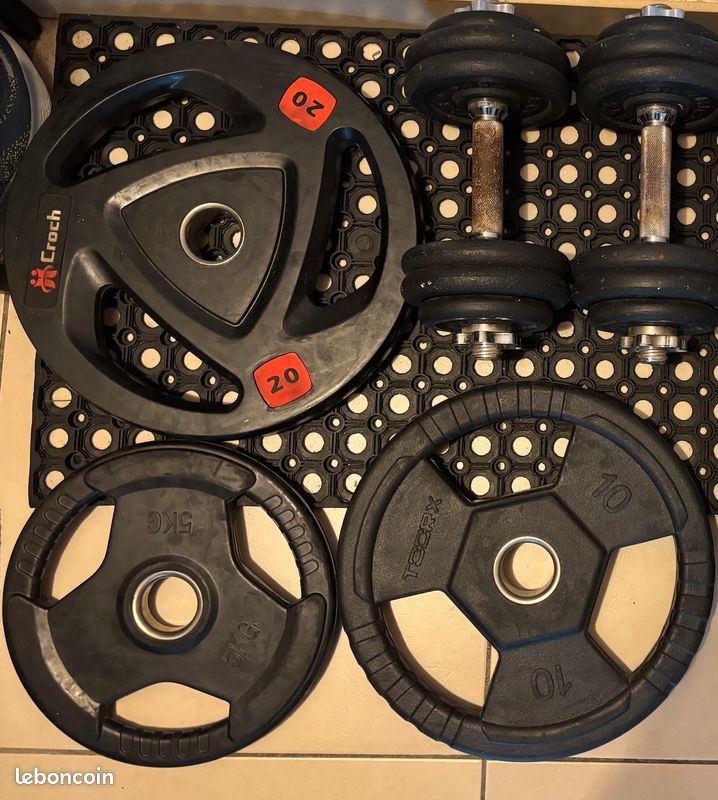 2 Poids Olympiques Gold's Gym Vintage - 5 Lb Chaque, Total 10 Lb, Noir Et Or