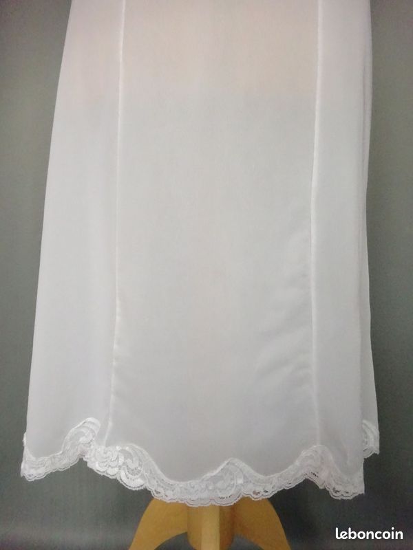 combinaison fond de robe nylon vintage dentelle taille 40