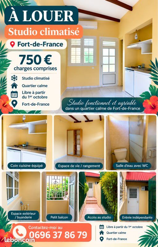 Appartement 2 pièces 21 m² · à Fort-de-France · 21 m² · 700 €/mois