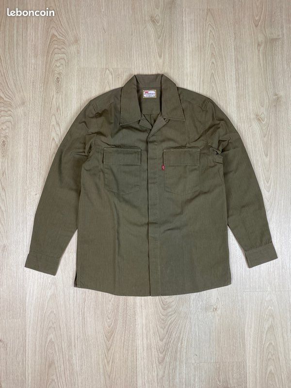 Chemise Vintage Orvis Sportsman – Kaki, Manches Longues, Taille L – Homme