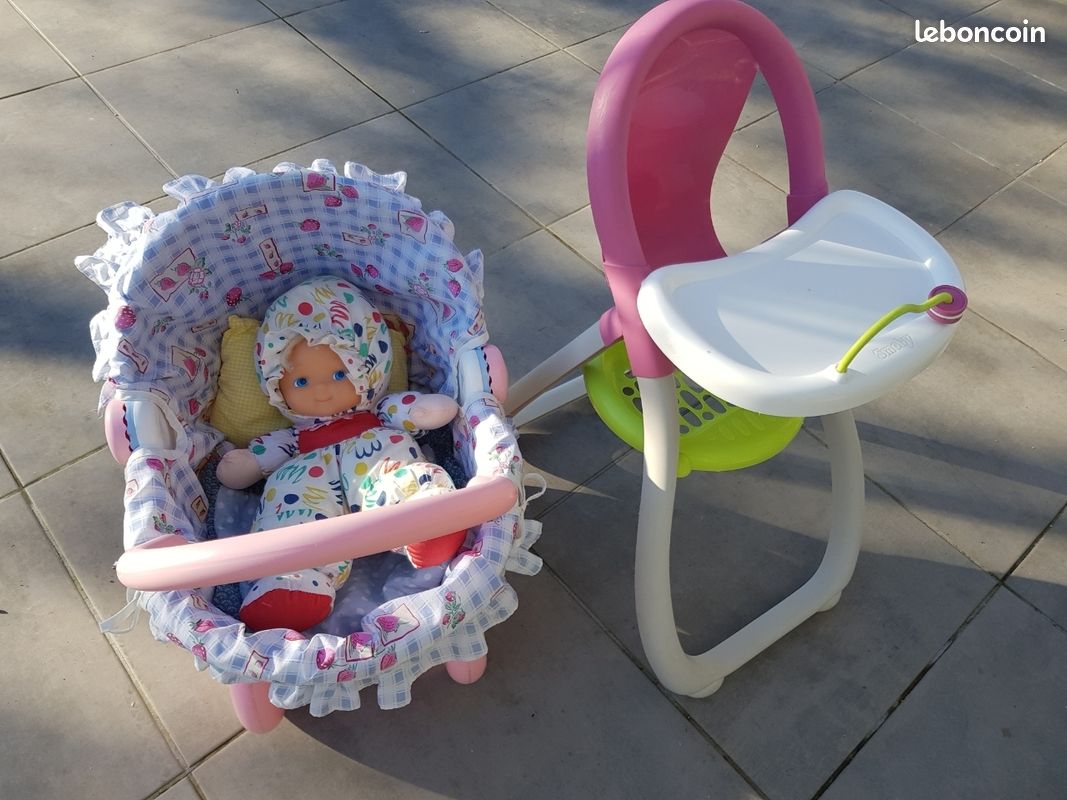 Jouet enfant landeau 53 cm chaise haute 63 cm de hauteur (image 1)