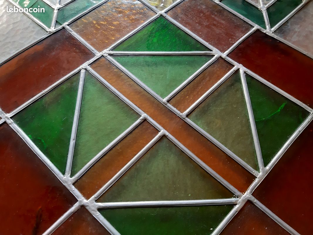 Vitrail d'Eglise XIXeme Croix (image 2)