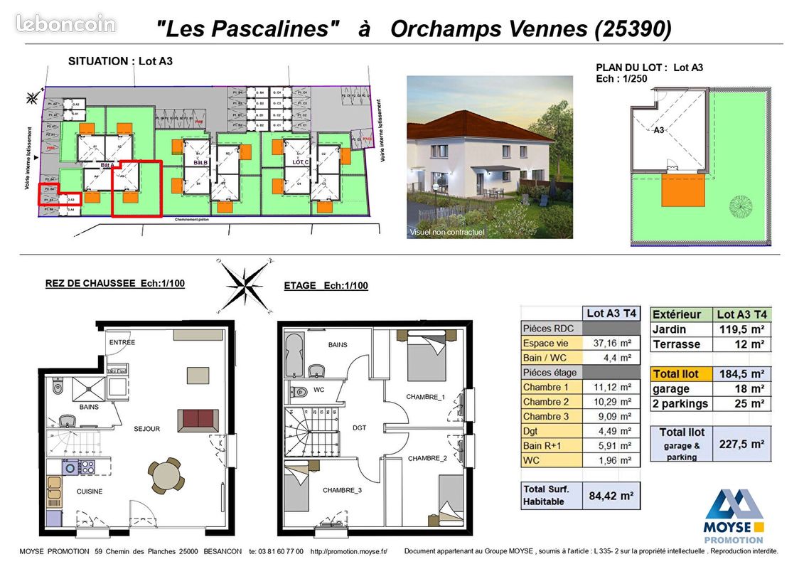 Appartement 5 pièces 84 m² · à Orchamps-Vennes · 84 m² · 289 000 €