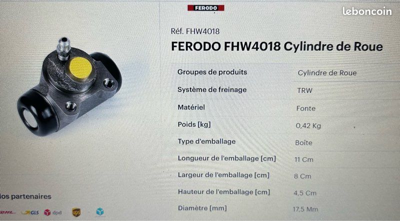 Ferodo FHW123 Cylindre De Roue - Pièce De Freinage De Qualité OE (1 Pièce)