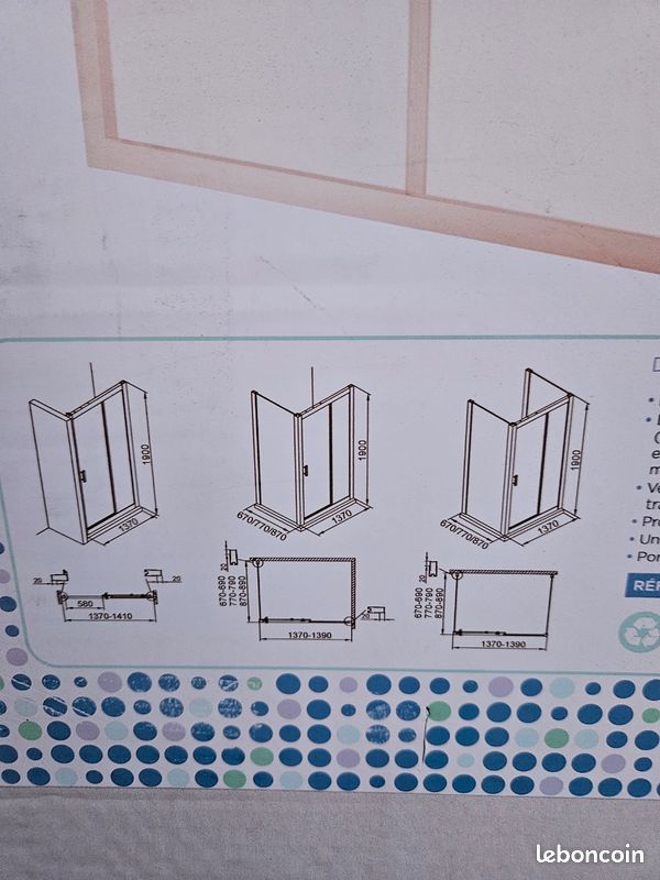 Paroi de douche coulissante neuve aquaneo vogue (image 3)