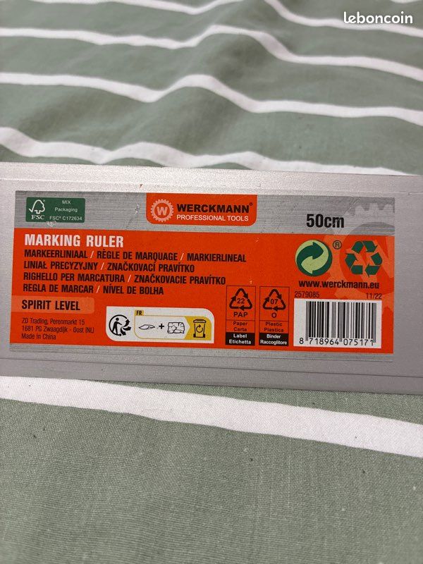 Règle marquage avec niveau à bulles 50 cm (image 3)