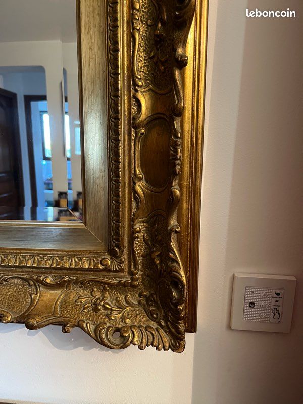 Grand miroir doré design baroque rétro vintage (image 3)