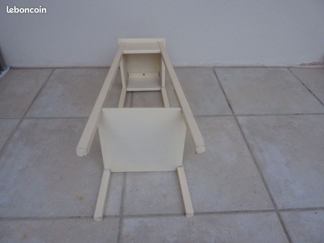 Guéridon sellette console beige en bois (image 4)