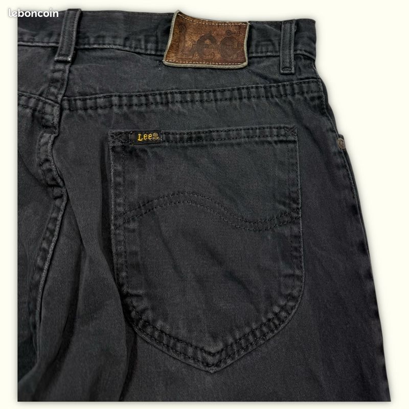 Jeans Homme Lee W33 L34 Noir/Gris Coton Bon état Regular Normal Uni Mi-taille (image 4)