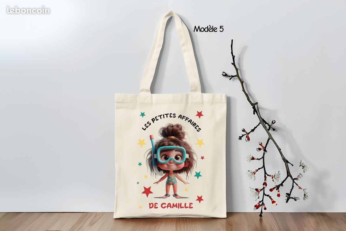 Tote bag enfant personnalisé, sac de piscine fille personnalisé, sac de sport personnalisé (image 5)