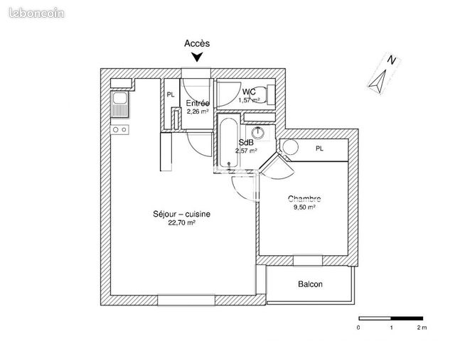 Appartement 2 pièces 38 m² · à Nailloux · 38 m² · 490 €