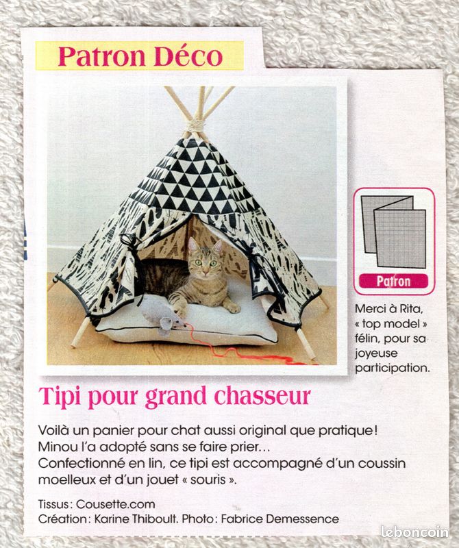 Patron Décoration N° 402982 : Tipi, Coussin Et Souris Pour Chat (image 1)