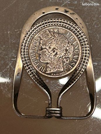 Ancienne Pince à Billets Papillon Vintage - Accessoire Pratique Et Rétro En Bon état