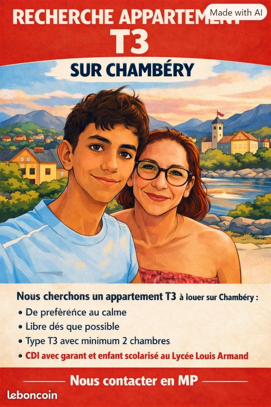 Appartement 3 pièces 70 m² · à Chambéry · 70 m² · 900 €/mois