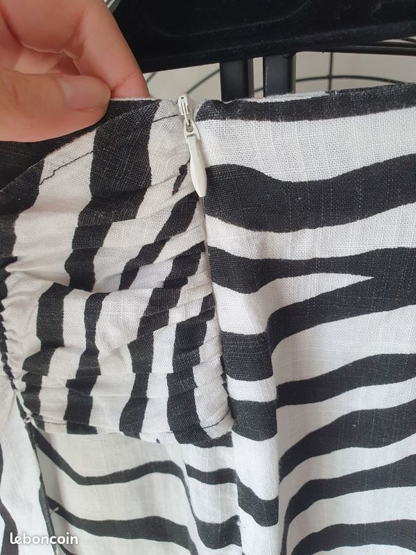 Jupe - Voile de coton imprimé, noir & blanc - Mode