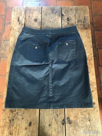 Jupe Saint James Beige En Jean élastique - Taille 42 - Style Droit