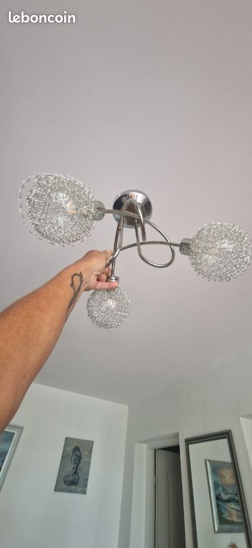 Plafonnier moderne alu boules (image 1)