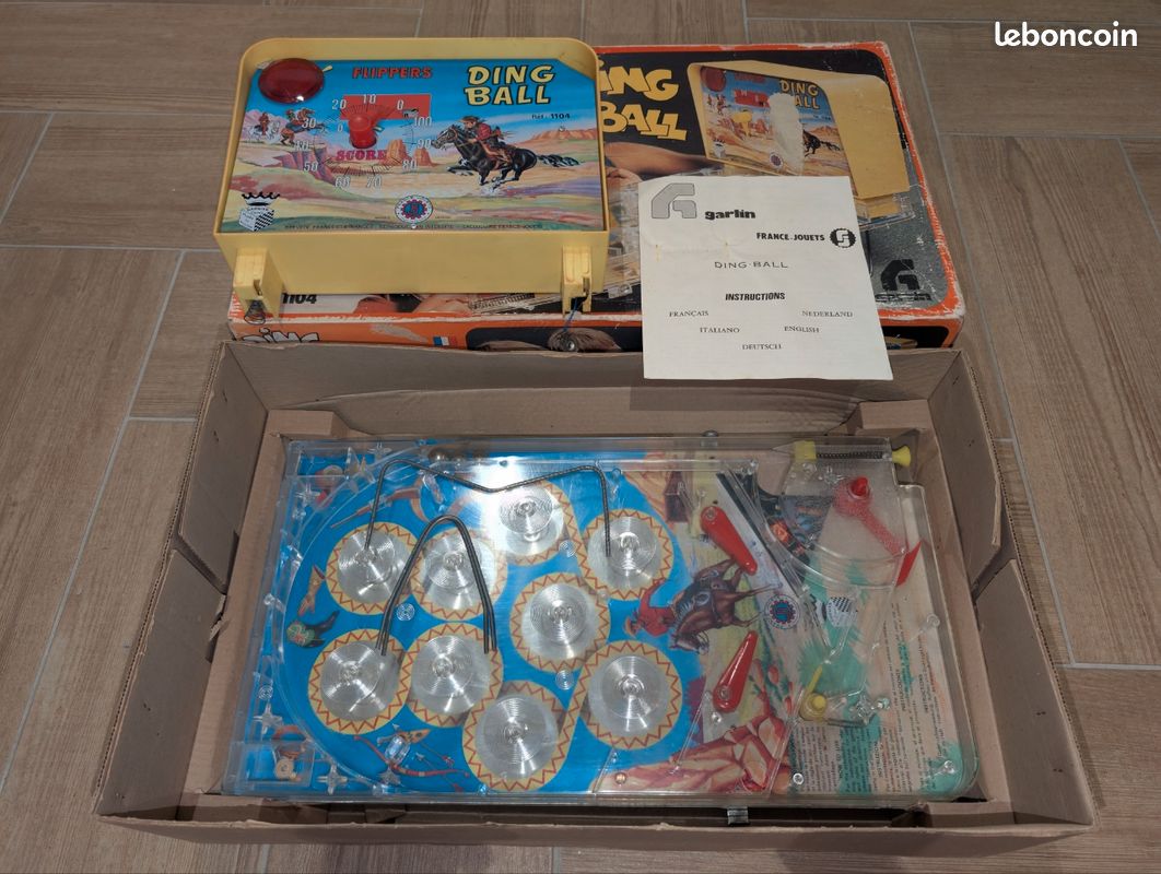 Ancien jeu de Flipper  RussBall  - France Jouets - Années 80. - Label