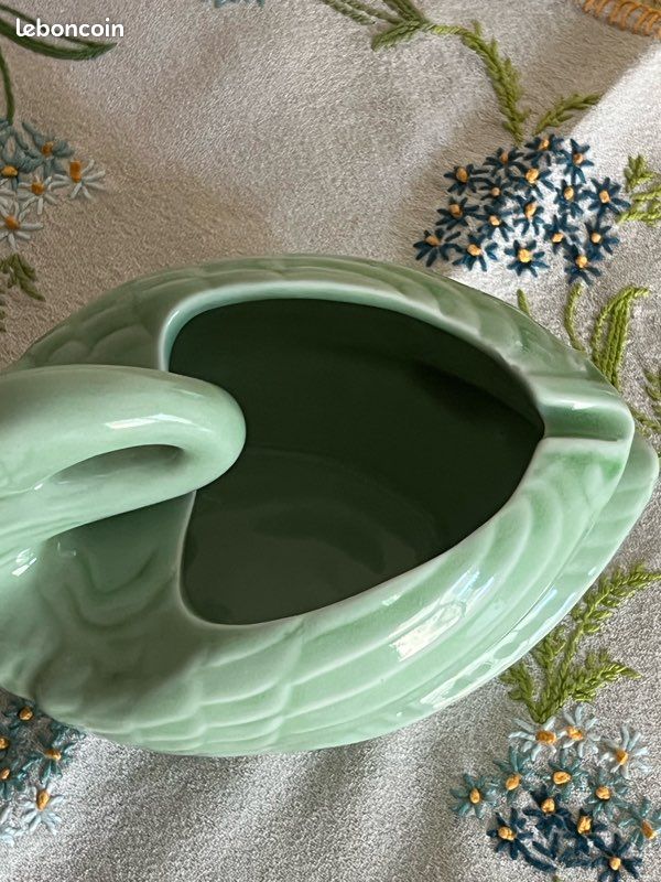 Cygne en céramique vert pastel vintage (image 8)