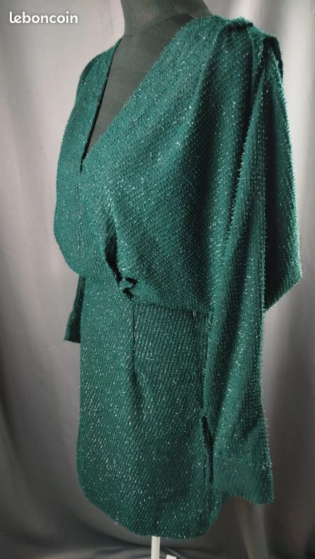 Robe verte soirée pailletée Charlior S/M (image 8)