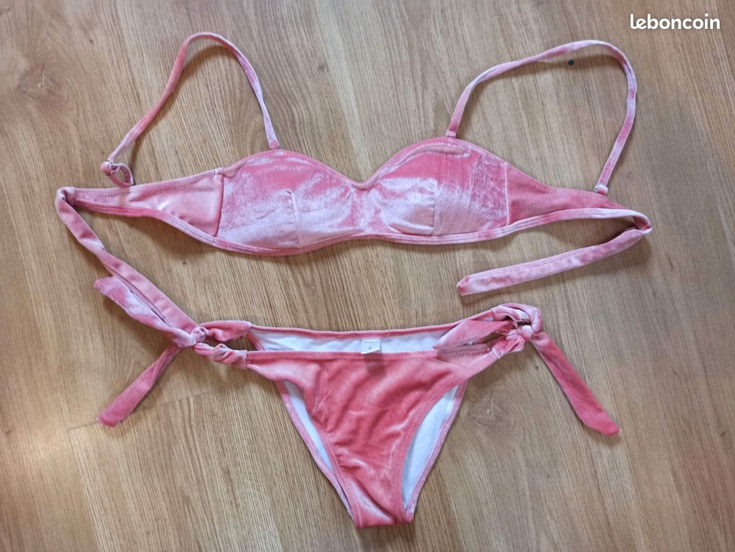 Maíllot de bain velours rose corail taille s (image 1)