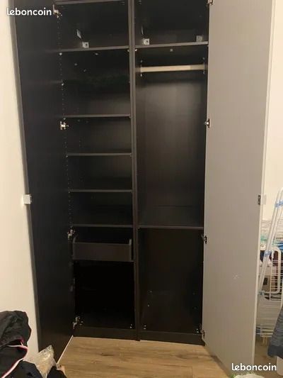 Caisson dressing iKEA PAX 50 x 58 x 236 brun noir avec porte (image 2)