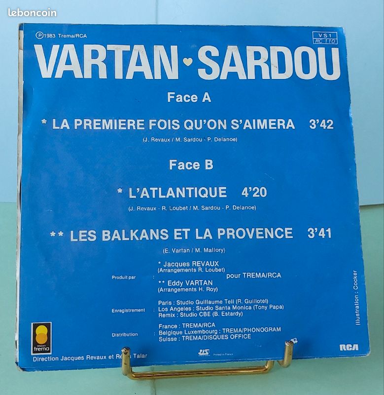 45T vinyle, Vartan-Sardou "La première fois qu'on s'aimera" (image 2)
