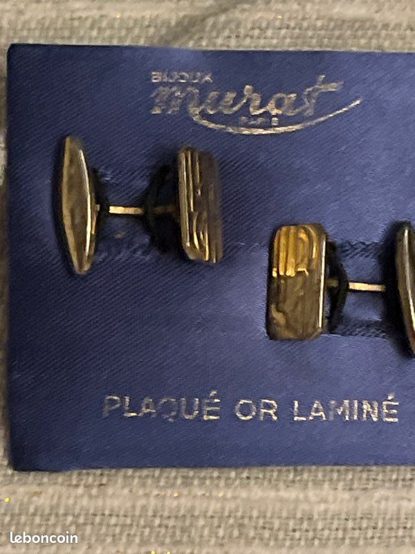 Boutons De Manchette MURAT Plaqués Or - Occasion, Dorés