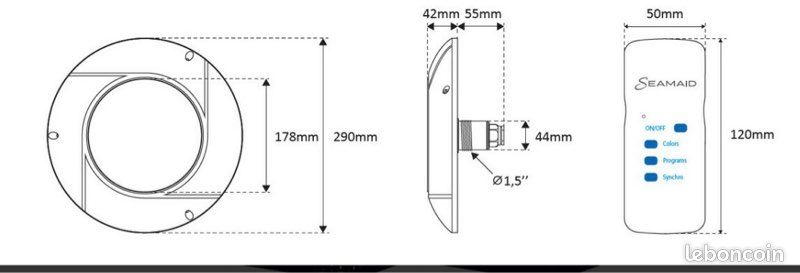 Projecteur BWT LED plat RGB piscines liner et coque (image 2)