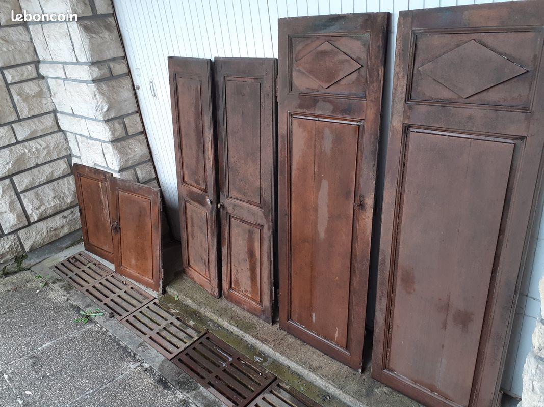 Ensemble de 3 paires de portes anciennes vers 187à (image 1)