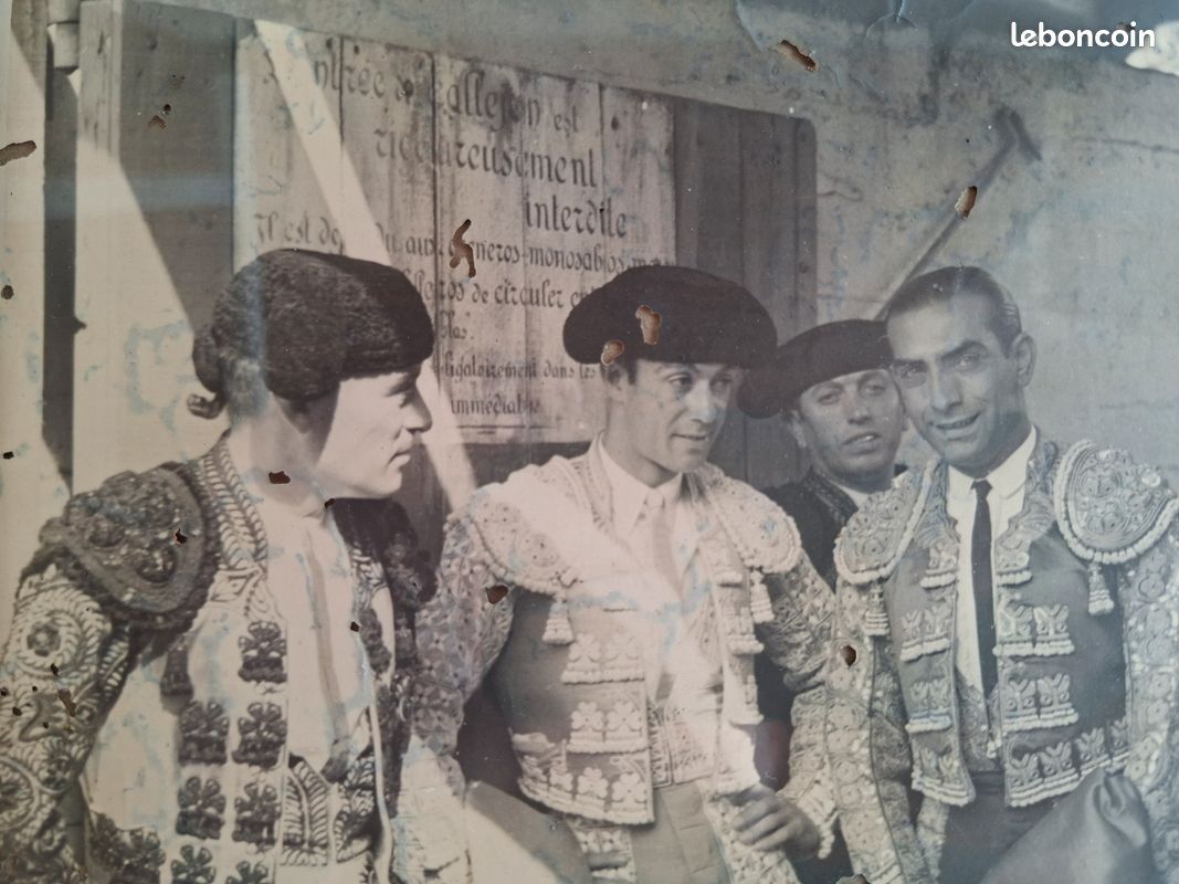 Photo Photographie ancienne dans cadre Corrida de Bordeaux 1938 Cagancho, Estudiante, Rafaelillo (image 3)