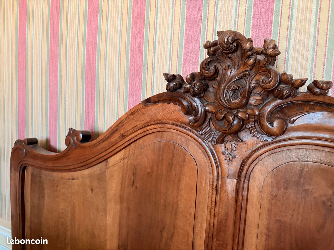 Vends chambre style Louis XV - époque 1900 - Lit + armoire + commode (image 3)