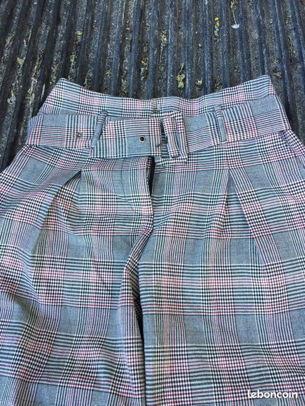 Pantalon femme motifs carreaux (image 2)