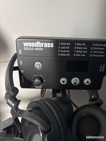 Batterie électronique Woodbrass DDX10-MESH - Kit Complet Débutant - Pads Maillés Silencieux