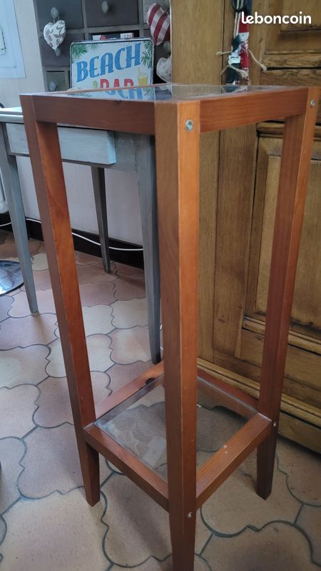 Gueridon bois et verre (image 3)