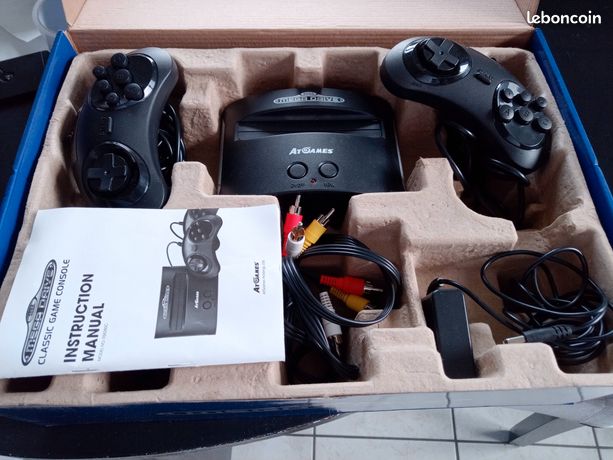 Retrobit - Sega Mega Drive Manette 8 boutons sans fil 2.4Ghz - Dongle USB/Port d'Origine inclus - Edition Noir