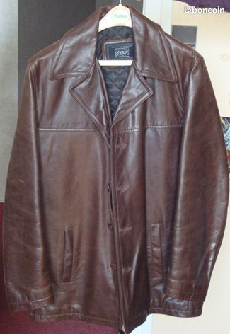 Veste cuir marron (image 1)