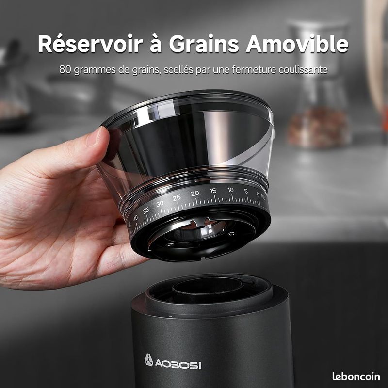 Moulin à Café Électrique Portable 30 Réglages - Broyeur à Grains Espresso Sans Fil, Affichage LED, 25g, Idéal Maison, Bureau & Voyage