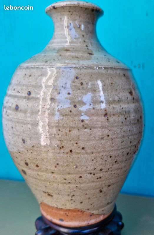 ANCIEN VASE EN GRÈS STYLISÉ signature R à identifier ? LA BORNE