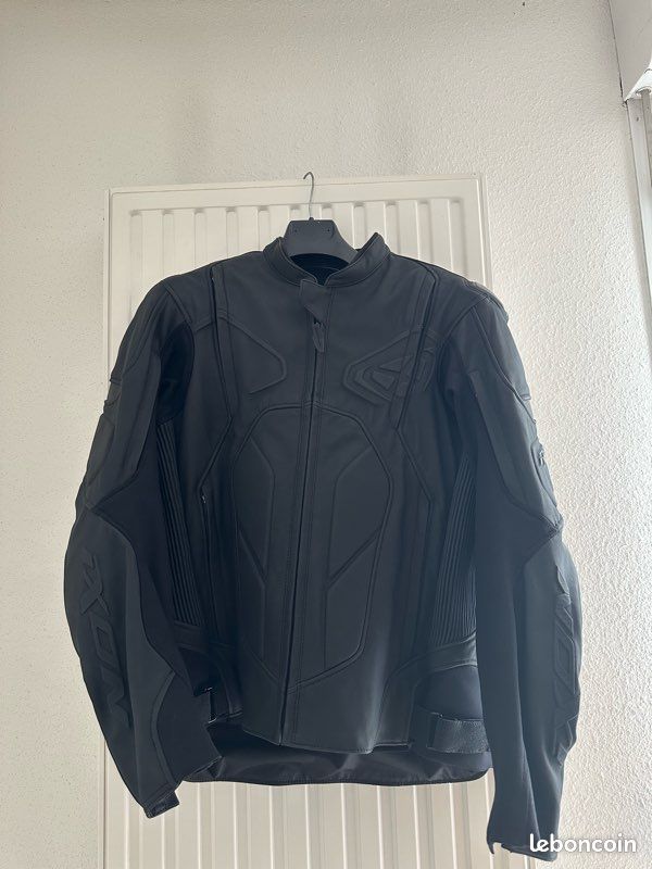 Blouson Moto Noir IXON Rage 2XL en cuir (image 1)