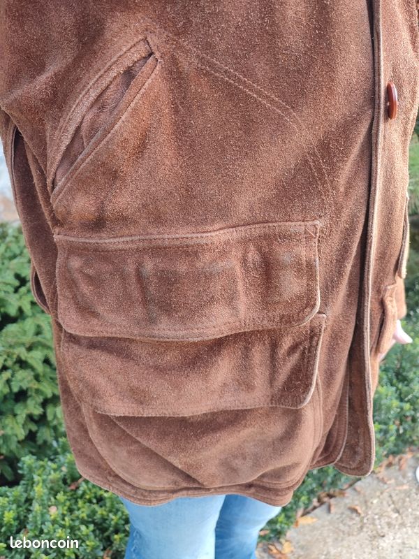 Gilet De Chasse Vintage Wood Stream, Coton Marron, Taille M, Années 50