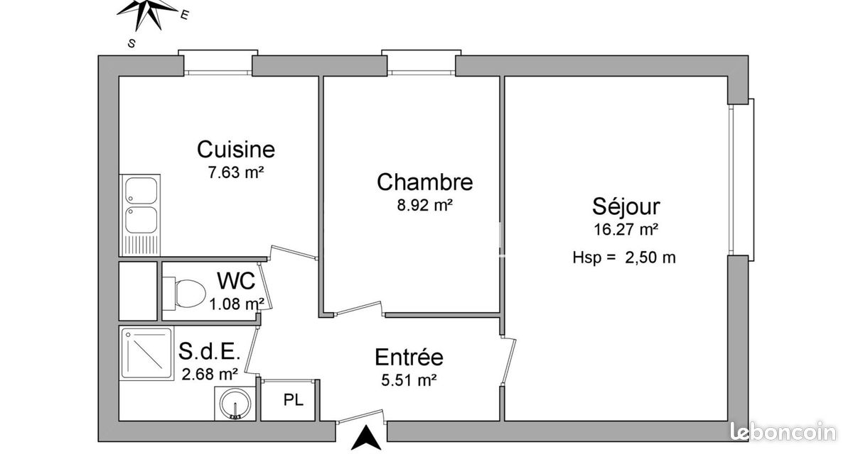 Appartement 2 pièces 42 m² · à Caen · 42 m² · 549 €/mois
