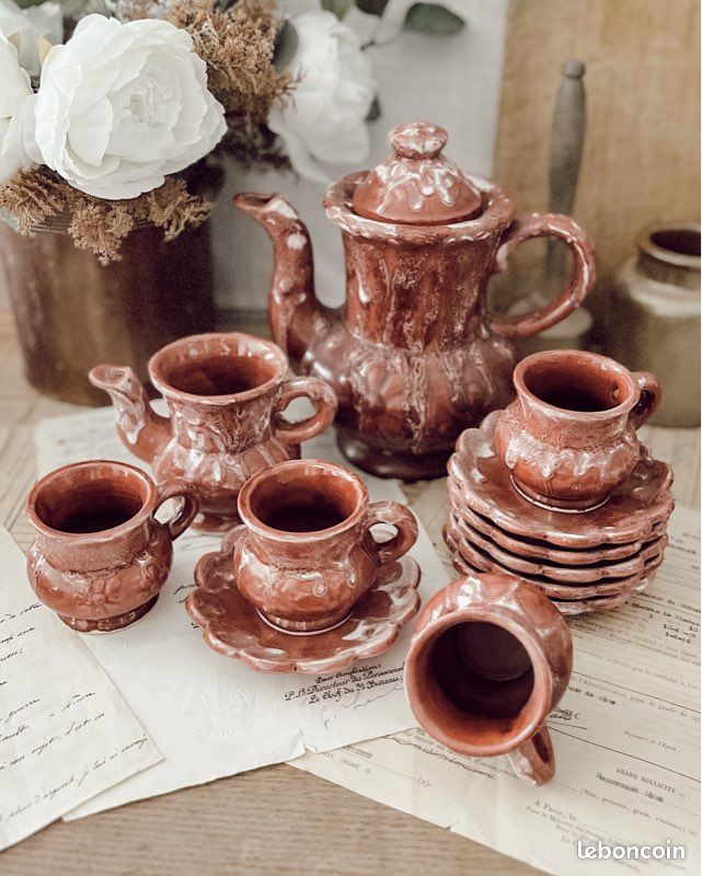 Service à café Poterie Maine Sars Poteries - maison de campagne, shabby chic, vintage cottage (image 2)
